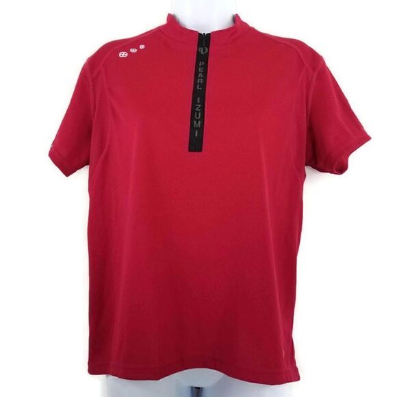 Nwt 2007 Pearl Izumi Womens Medium 1/2 Zip Red Boulder Bike Top Jersey $59.95 - Picture 1 of 11